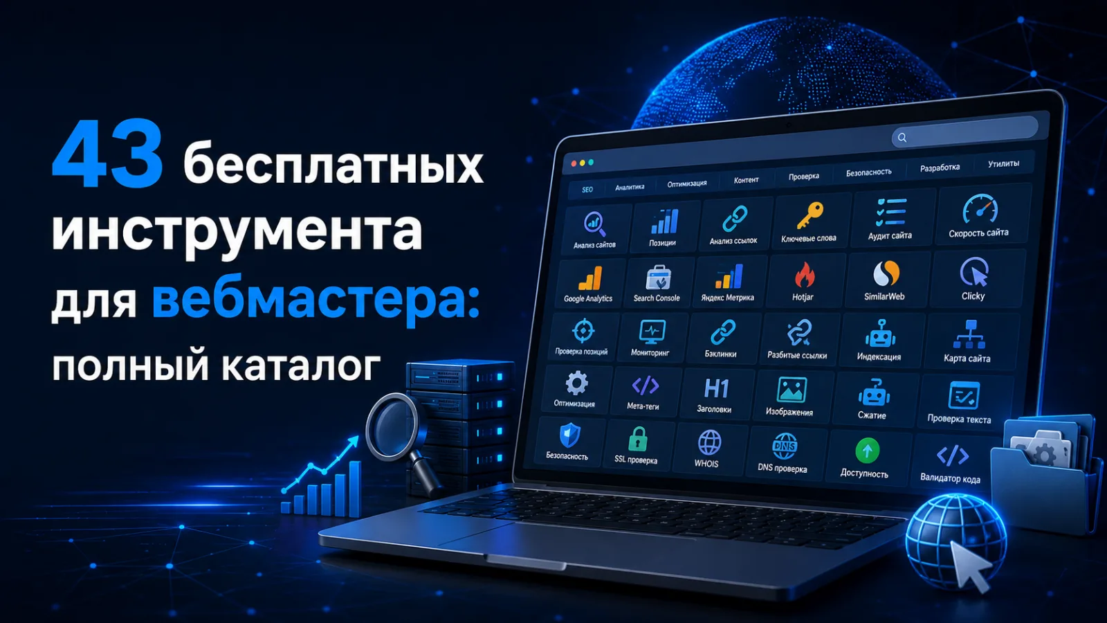 43 бесплатных инструмента для вебмастера: полный каталог