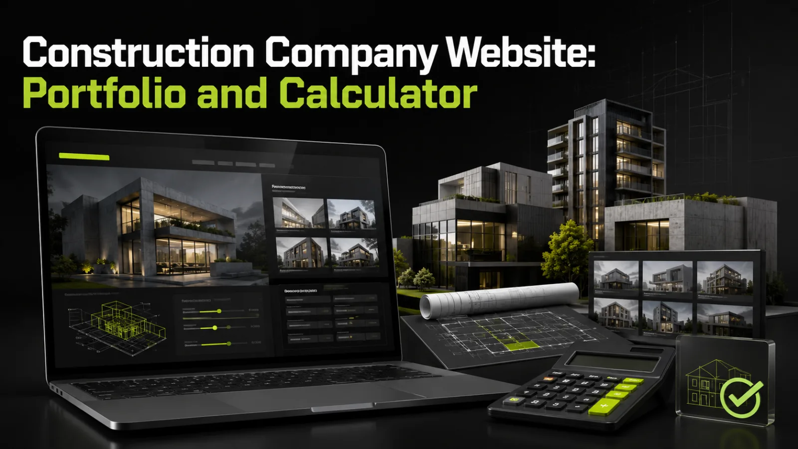 Construction company website: portfolio and estimator